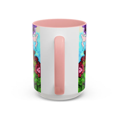 Psychedelic Abstract Accent Coffee Mug — Colorful Inkblot Art (11/15oz)