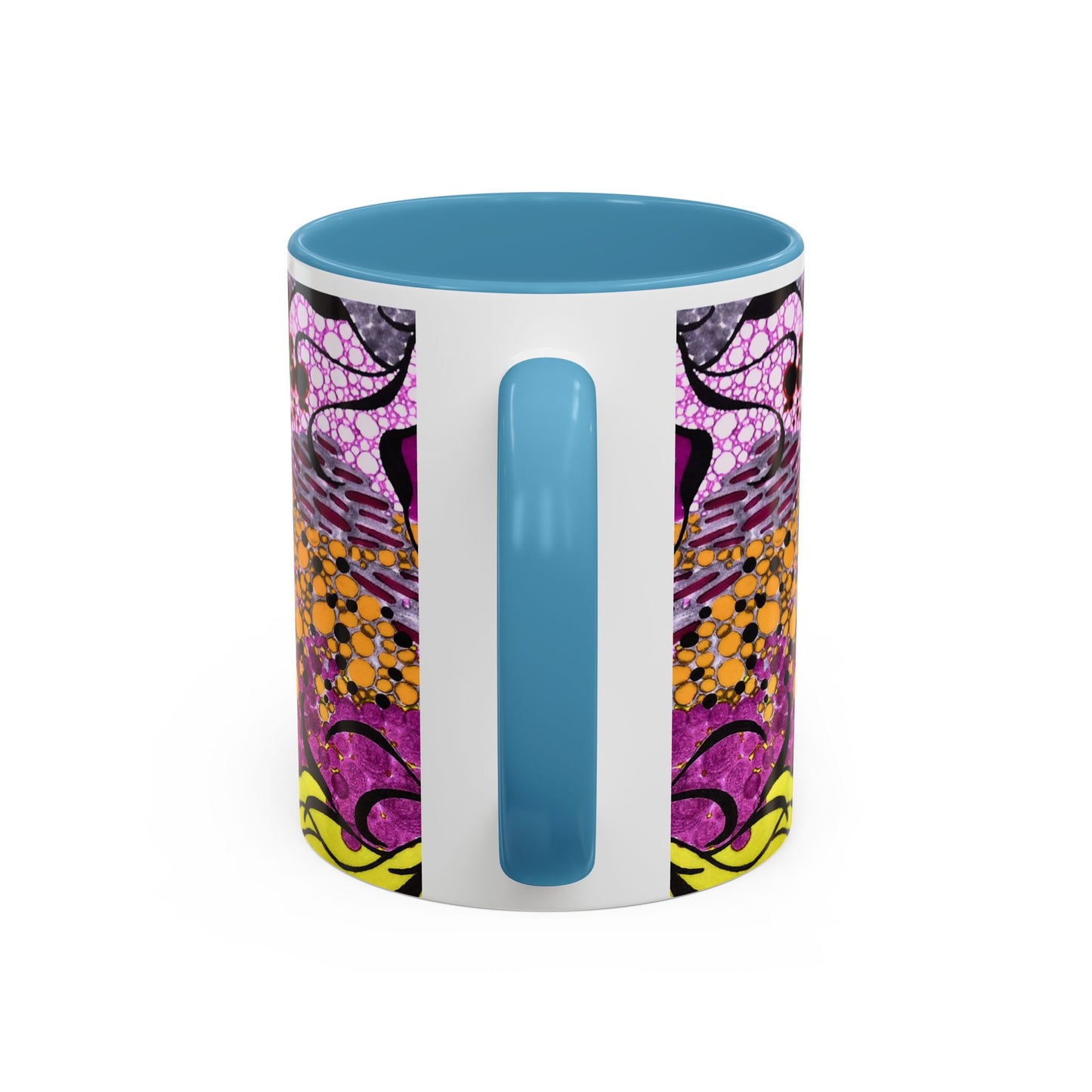 Accent Coffee Mug — Vibrant Abstract Floral Pattern (11/15oz)