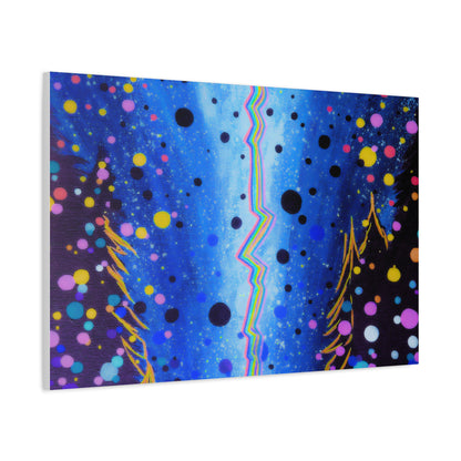 Blue Galaxy Cosmic Night Canvas Art