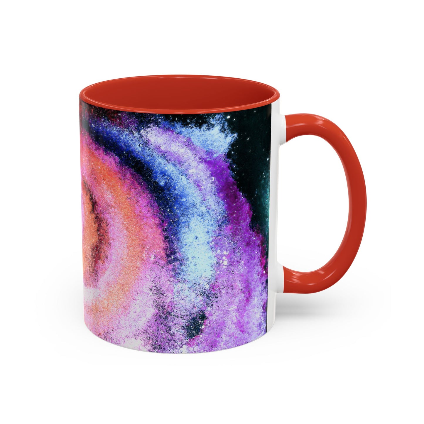 Galaxy Swirl Accent Coffee Mug — Pink Purple Nebula Art (11/15 oz)