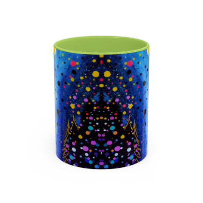Abstract Galaxy Accent Coffee Mug — Blue Dot Constellation Design (11/15oz)