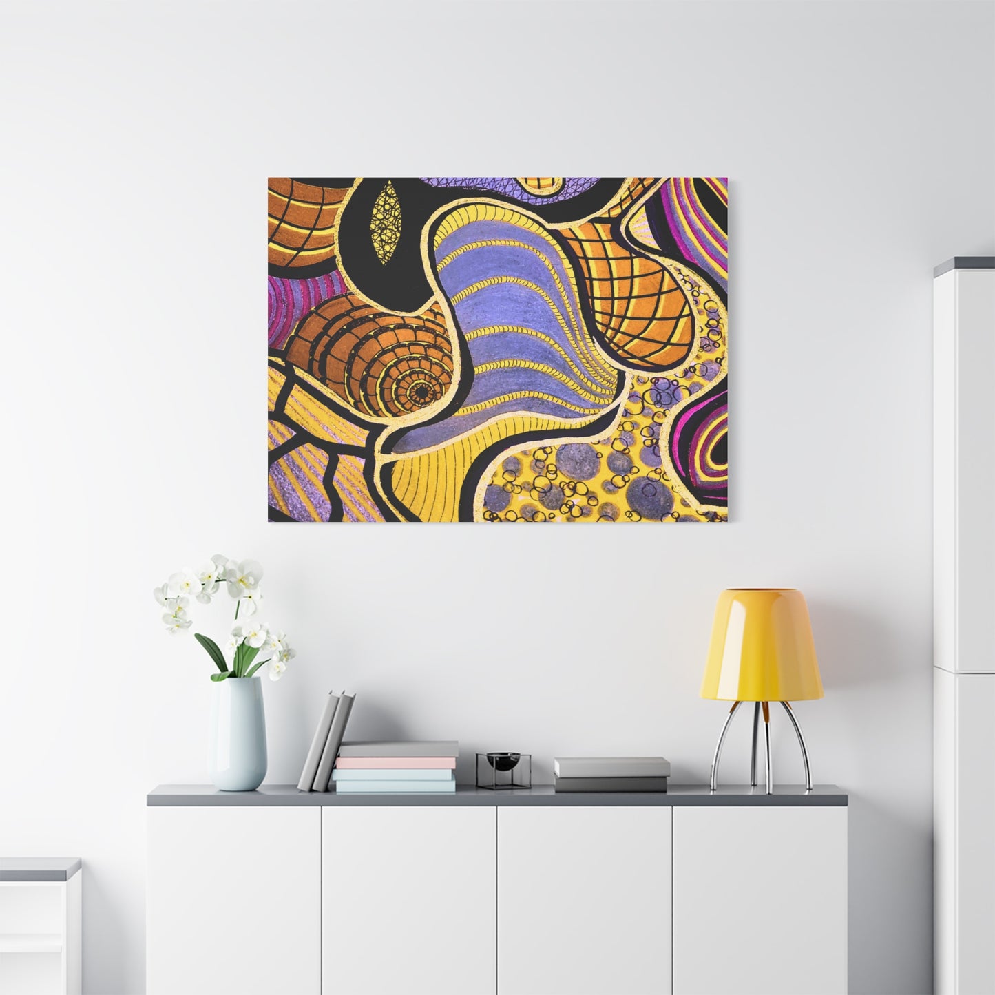 Abstract Gold & Purple Canvas Art
