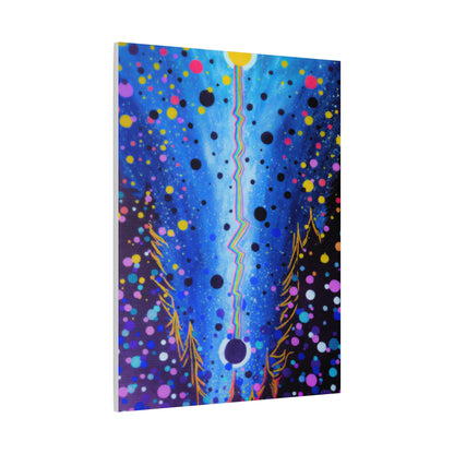 Blue Galaxy Cosmic Night Canvas Art