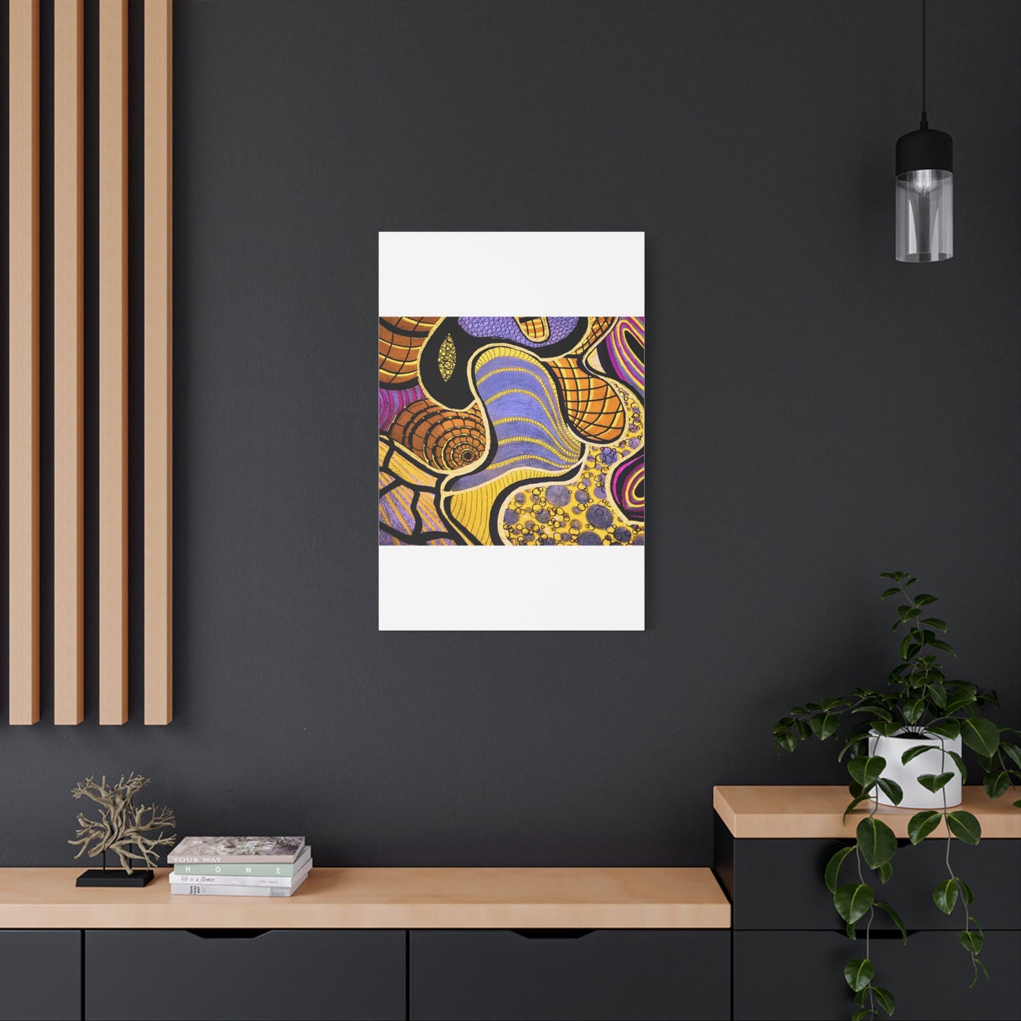 Abstract Gold & Purple Canvas Art