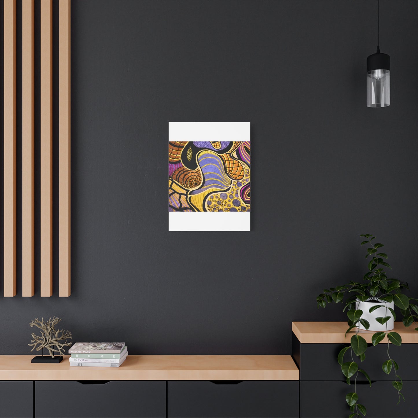 Abstract Gold & Purple Canvas Art