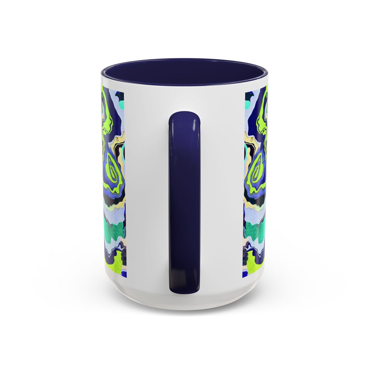 Abstract Blue Swirl Accent Coffee Mug