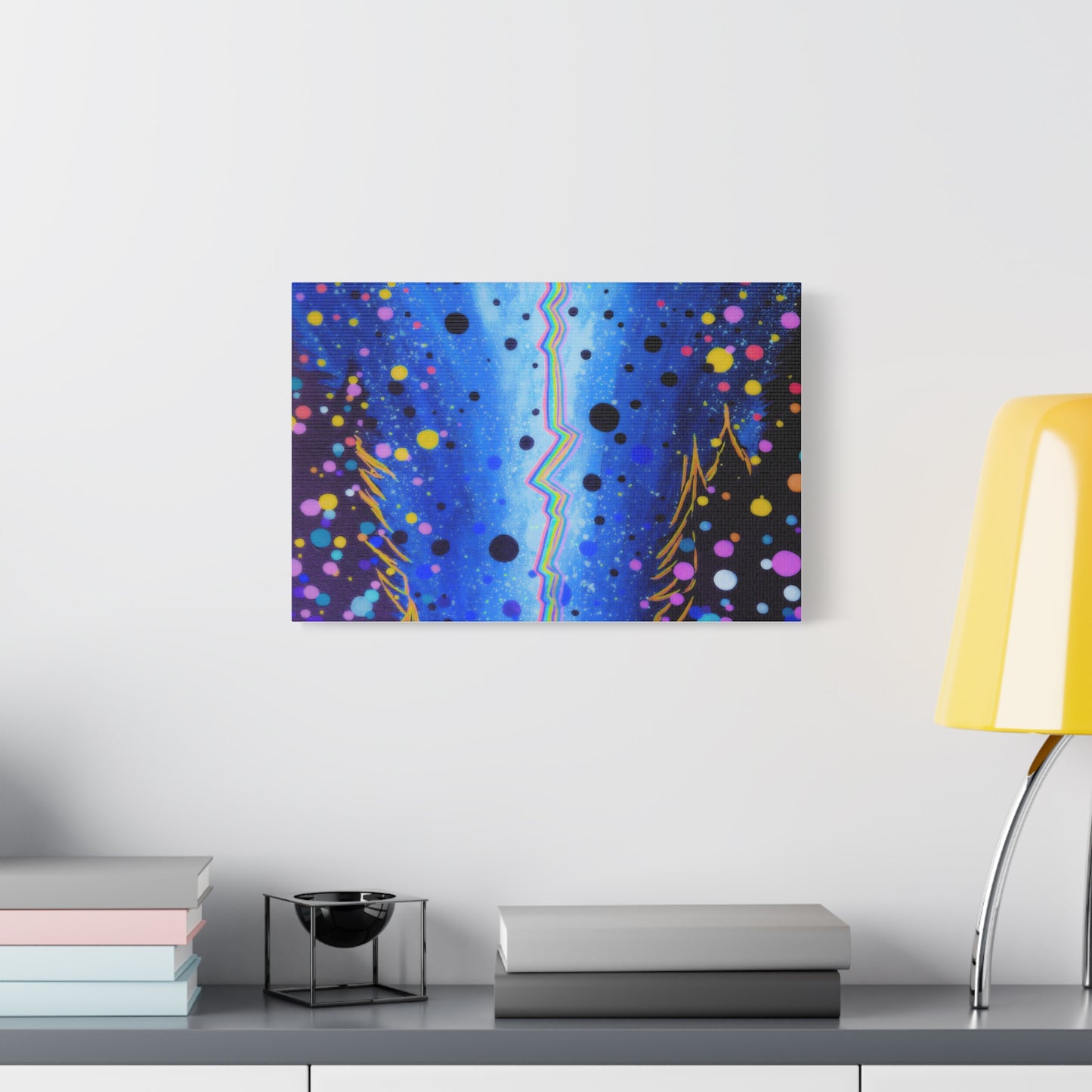Blue Galaxy Cosmic Night Canvas Art