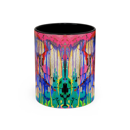 Colorful Drip Art Coffee Mug – Vibrant Abstract Floral Accent (11/15oz)