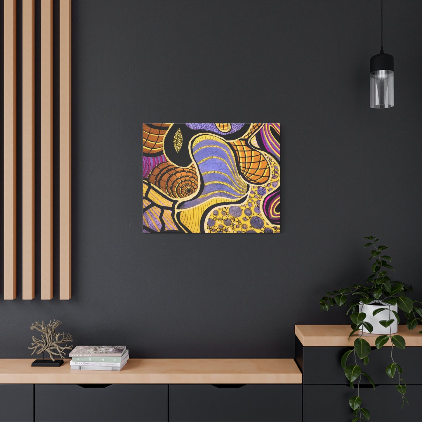 Abstract Gold & Purple Canvas Art