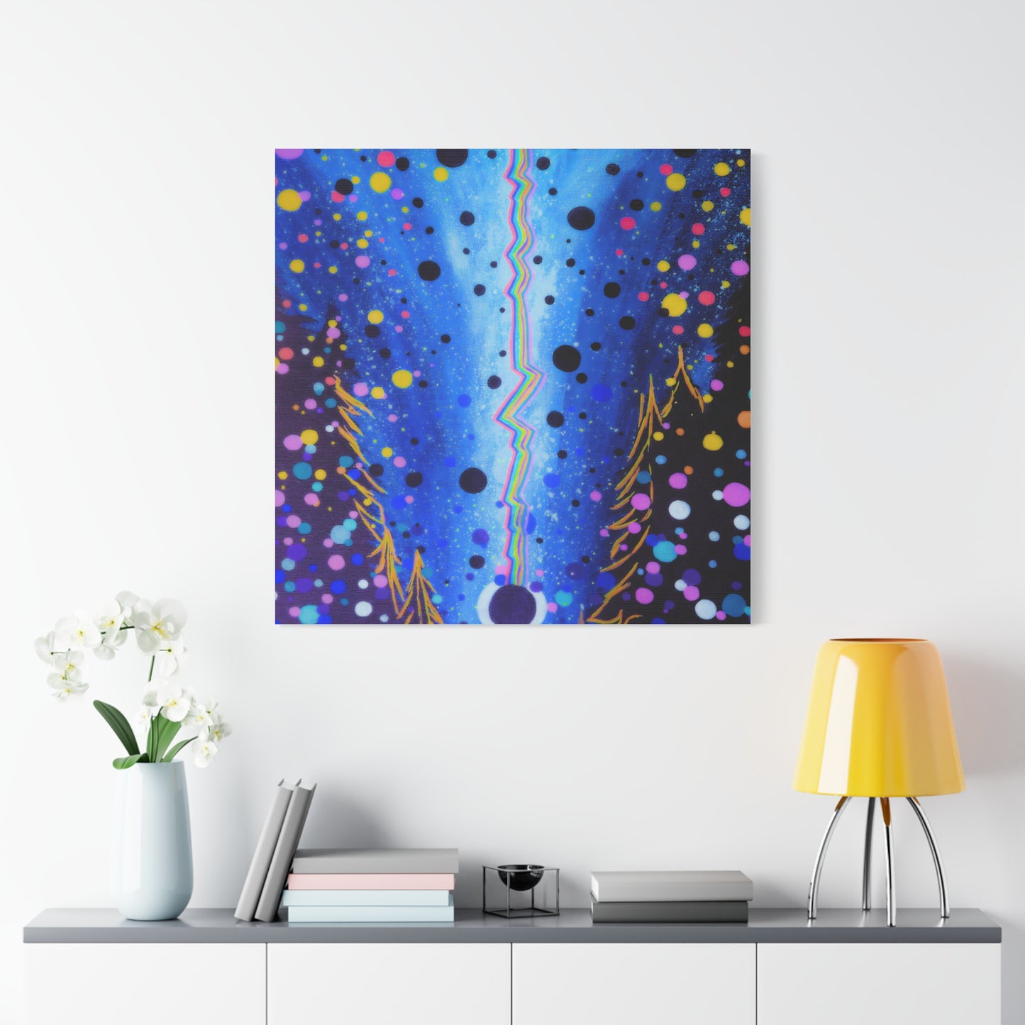 Blue Galaxy Cosmic Night Canvas Art