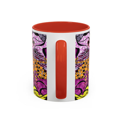 Accent Coffee Mug — Vibrant Abstract Floral Pattern (11/15oz)
