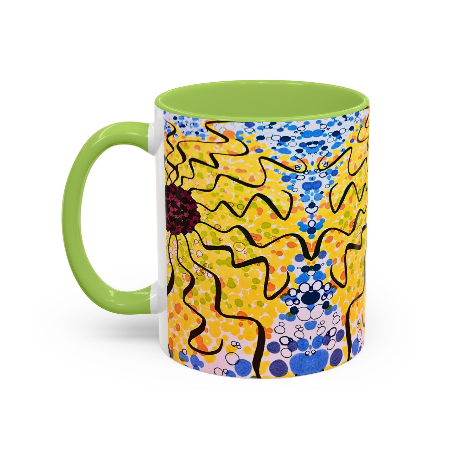 Sunburst Floral Accent Coffee Mug
