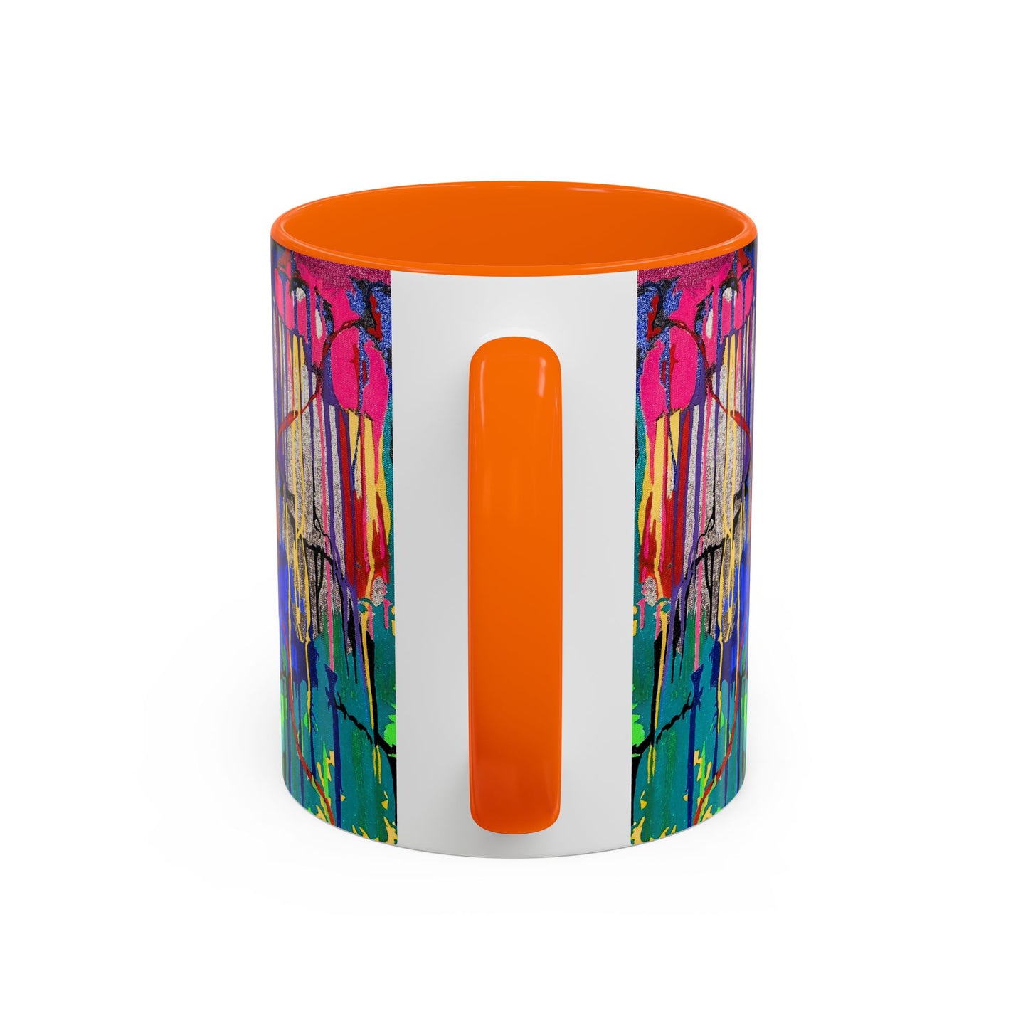 Colorful Drip Art Coffee Mug – Vibrant Abstract Floral Accent (11/15oz)