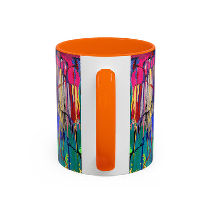 Colorful Drip Art Coffee Mug – Vibrant Abstract Floral Accent (11/15oz)