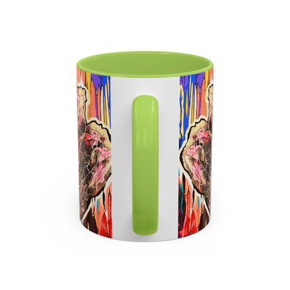 Abstract Floral Accent Coffee Mug — Vibrant Rose Art Ceramic Mug (11/15 oz)