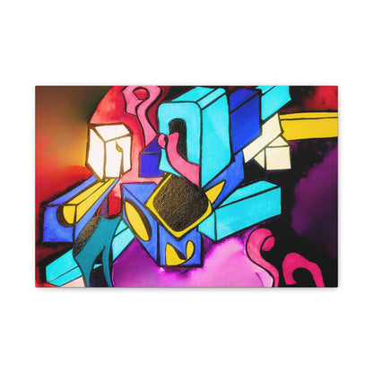 Abstract Neon Geometric Canvas Print