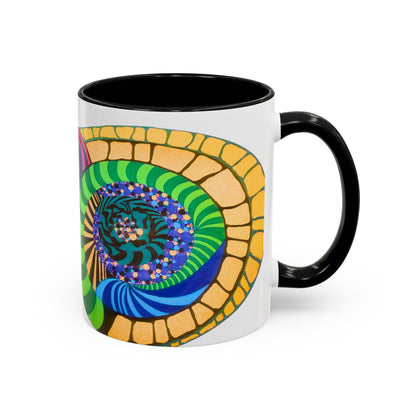Psychedelic Spiral Accent Coffee Mug – Colorful Abstract Art 11/15oz