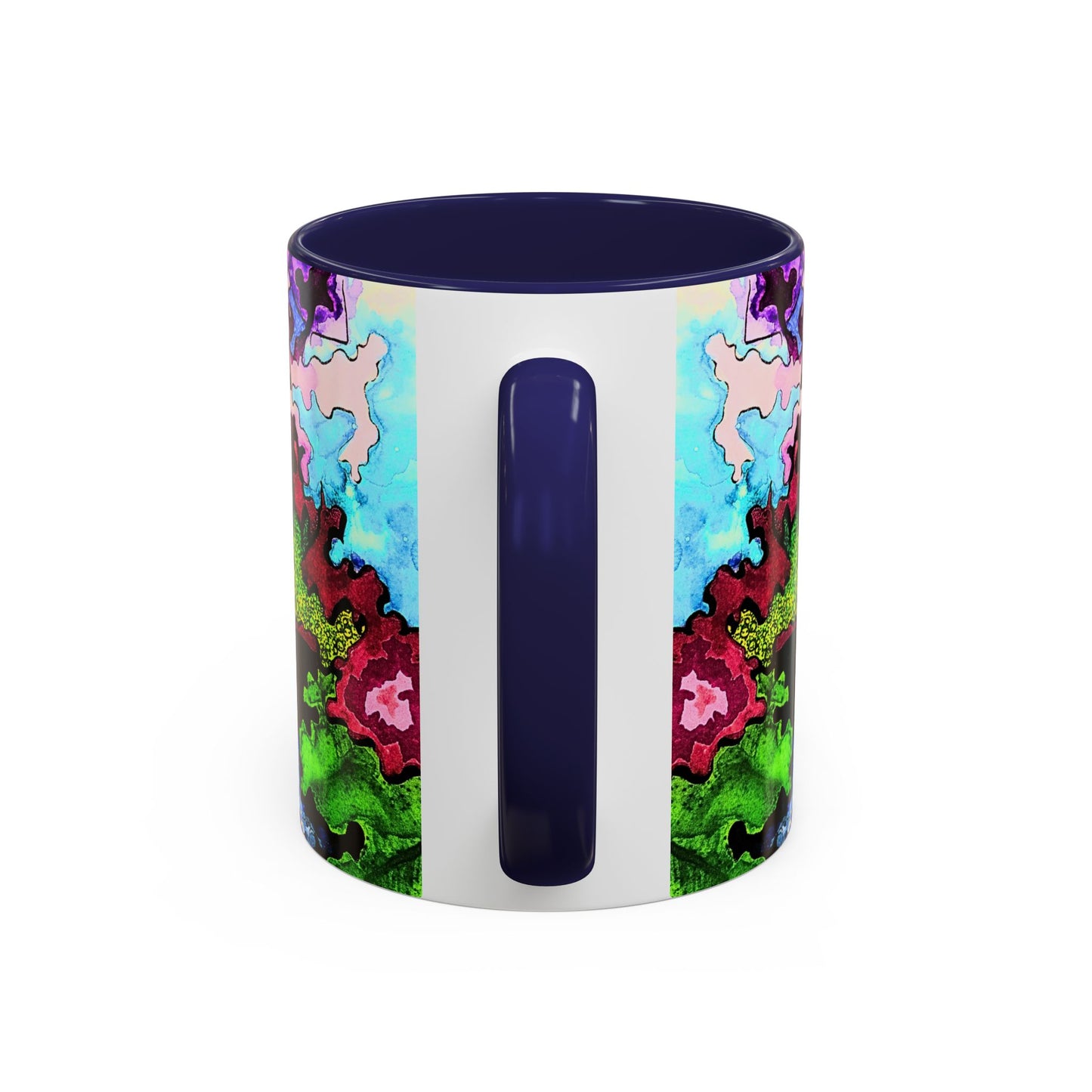 Psychedelic Abstract Accent Coffee Mug — Colorful Inkblot Art (11/15oz)