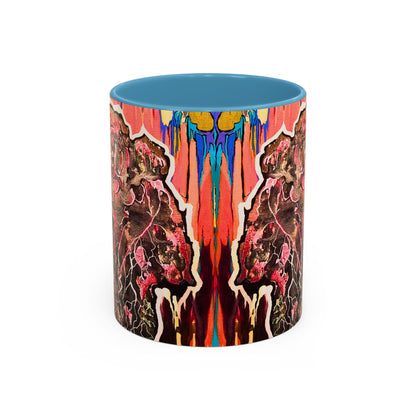 Abstract Floral Accent Coffee Mug — Vibrant Rose Art Ceramic Mug (11/15 oz)
