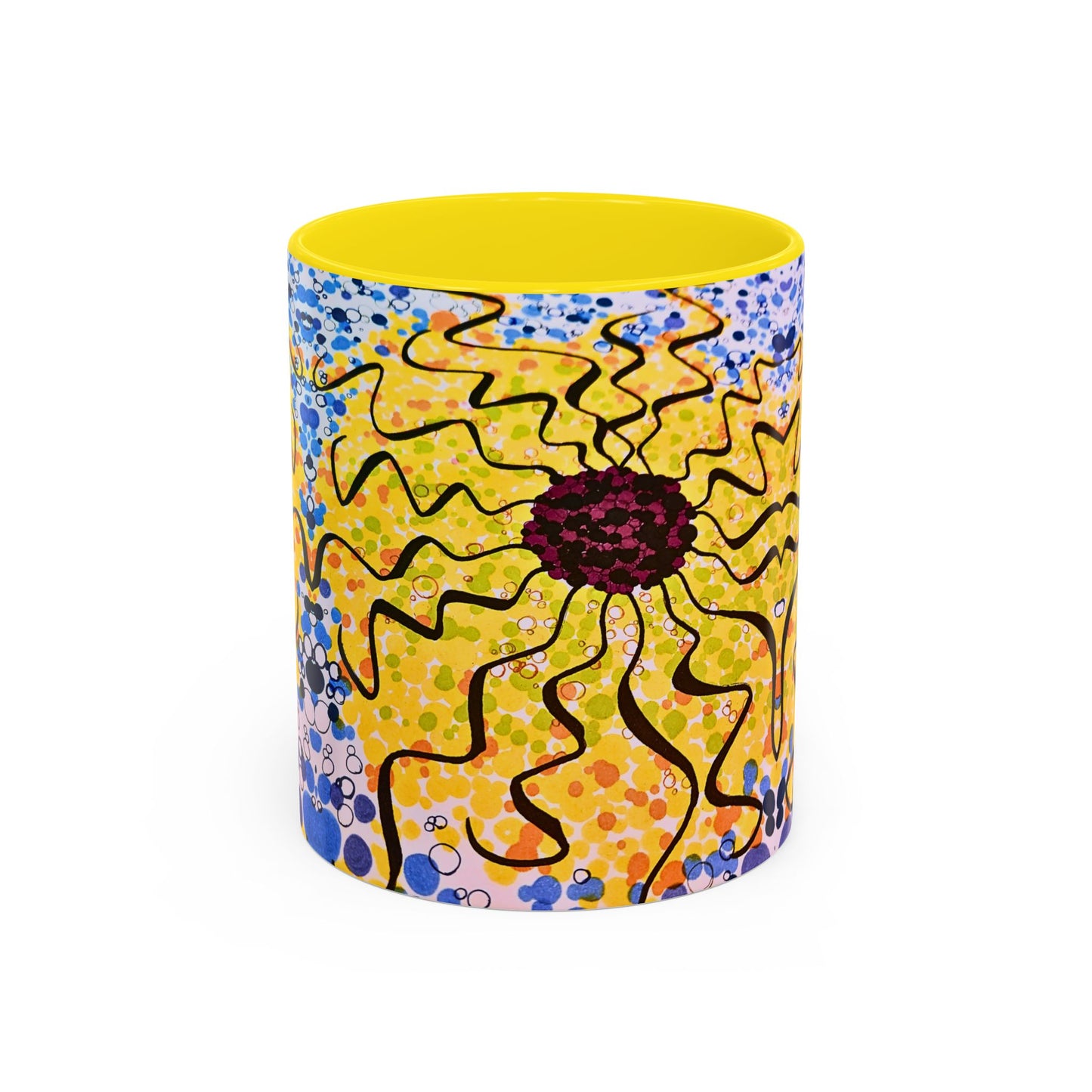 Sunburst Floral Accent Coffee Mug