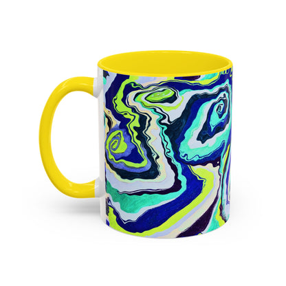 Abstract Blue Swirl Accent Coffee Mug