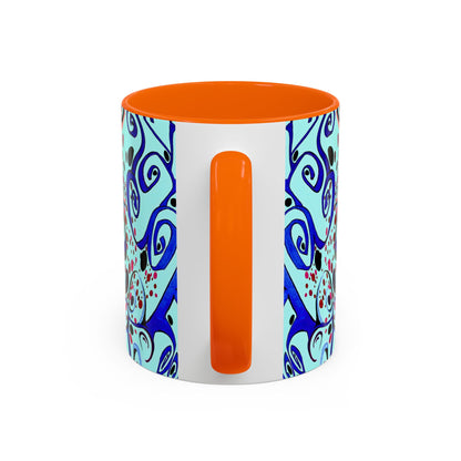 Abstract Floral Accent Coffee Mug