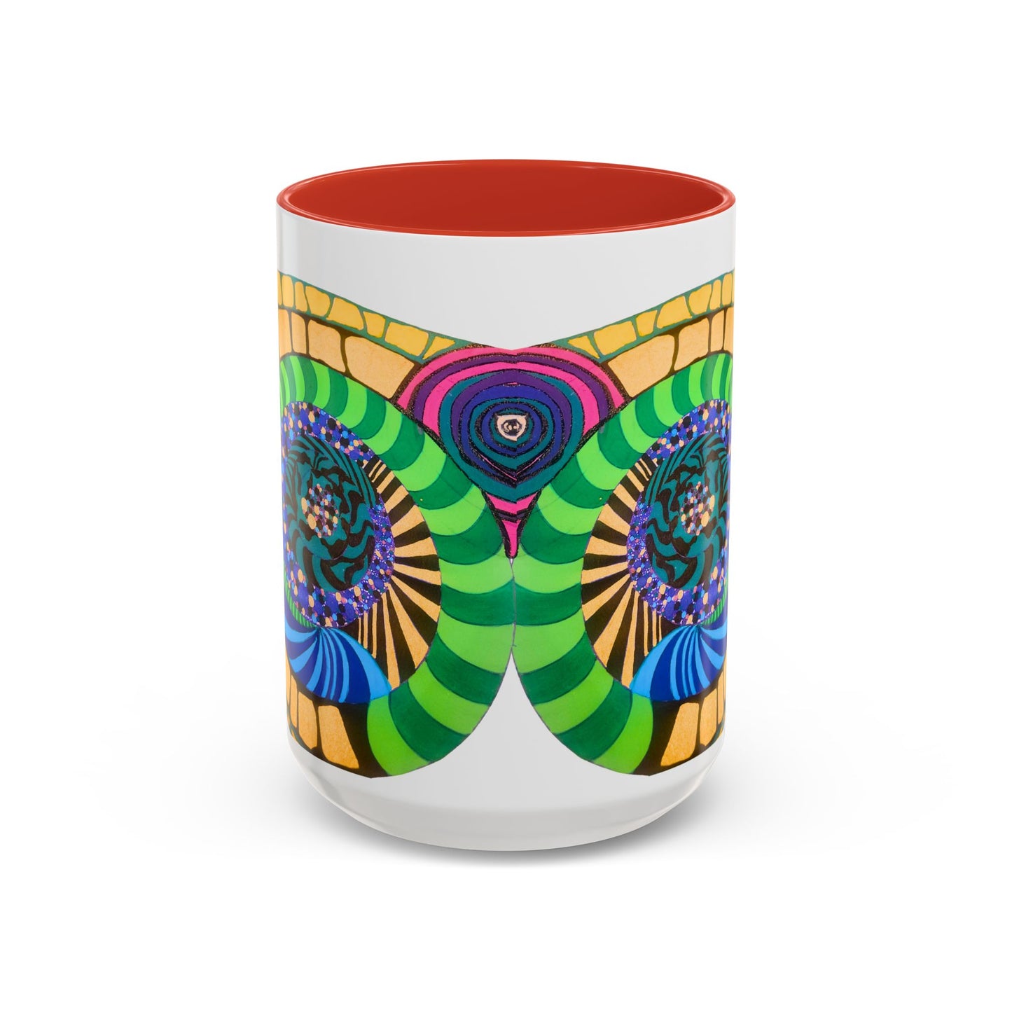 Psychedelic Spiral Accent Coffee Mug – Colorful Abstract Art 11/15oz