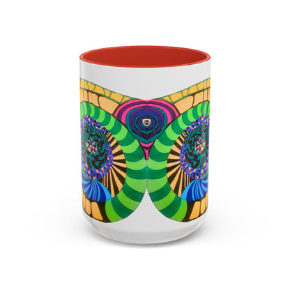 Psychedelic Spiral Accent Coffee Mug – Colorful Abstract Art 11/15oz