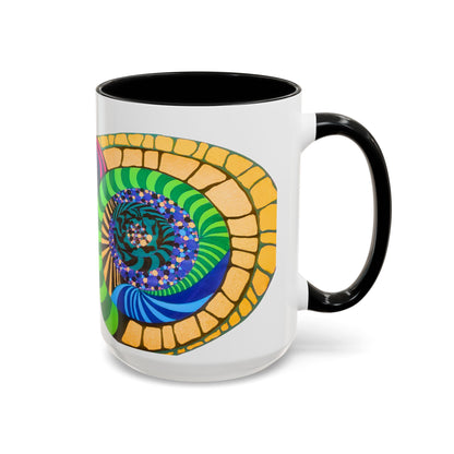 Psychedelic Spiral Accent Coffee Mug – Colorful Abstract Art 11/15oz
