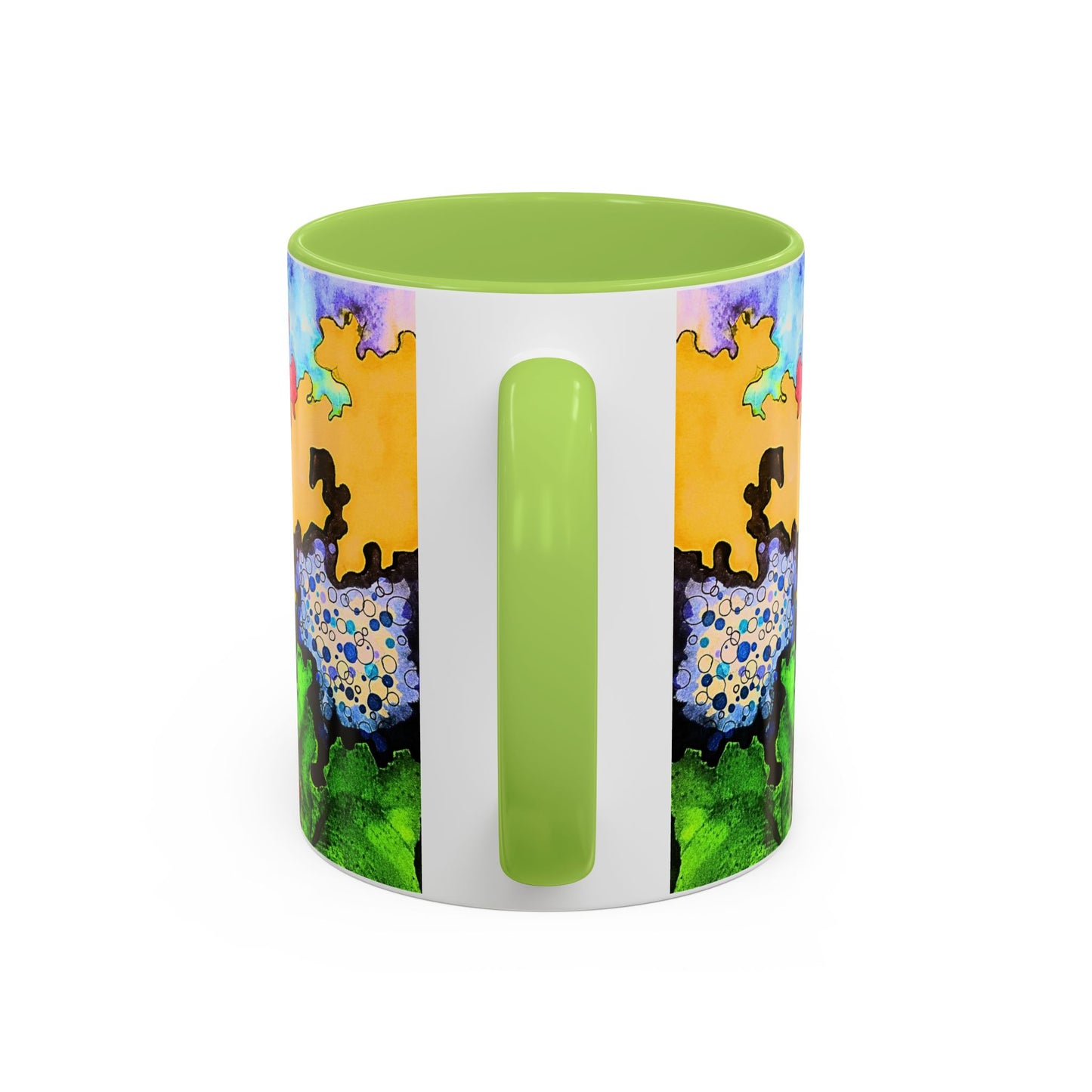 Abstract Colorful Art Coffee Mug — Vibrant Symmetry Accent Mug