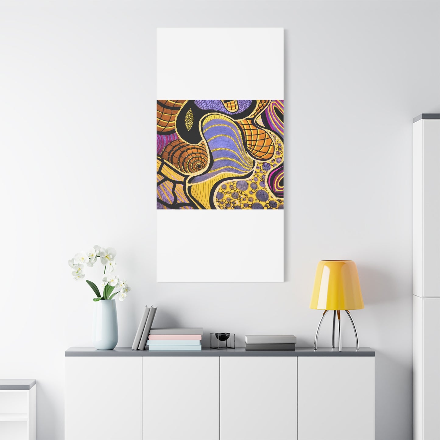 Abstract Gold & Purple Canvas Art