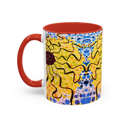 Sunburst Floral Accent Coffee Mug