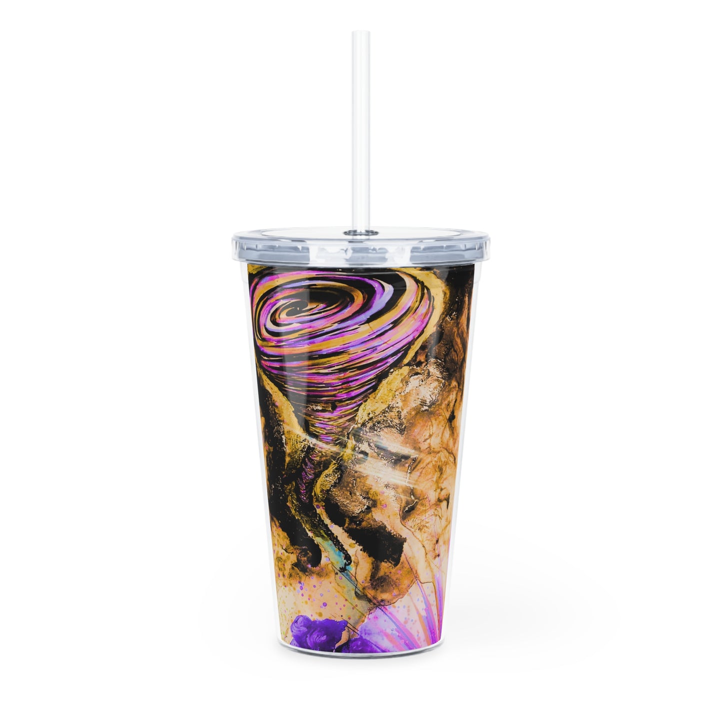Purple Marble Plastic Tumbler