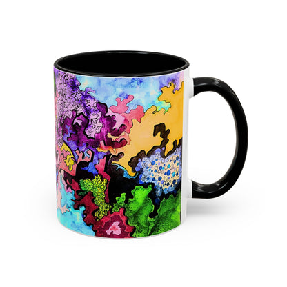 Abstract Colorful Art Coffee Mug — Vibrant Symmetry Accent Mug