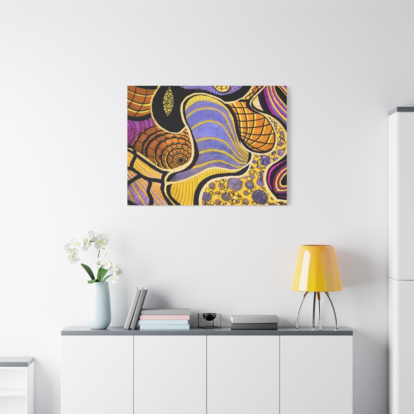 Abstract Gold & Purple Canvas Art