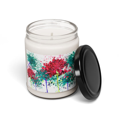Floral Colorful Blossom Design Soy Candle