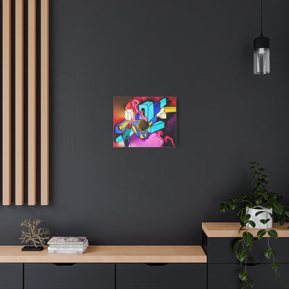 Abstract Neon Geometric Canvas Print