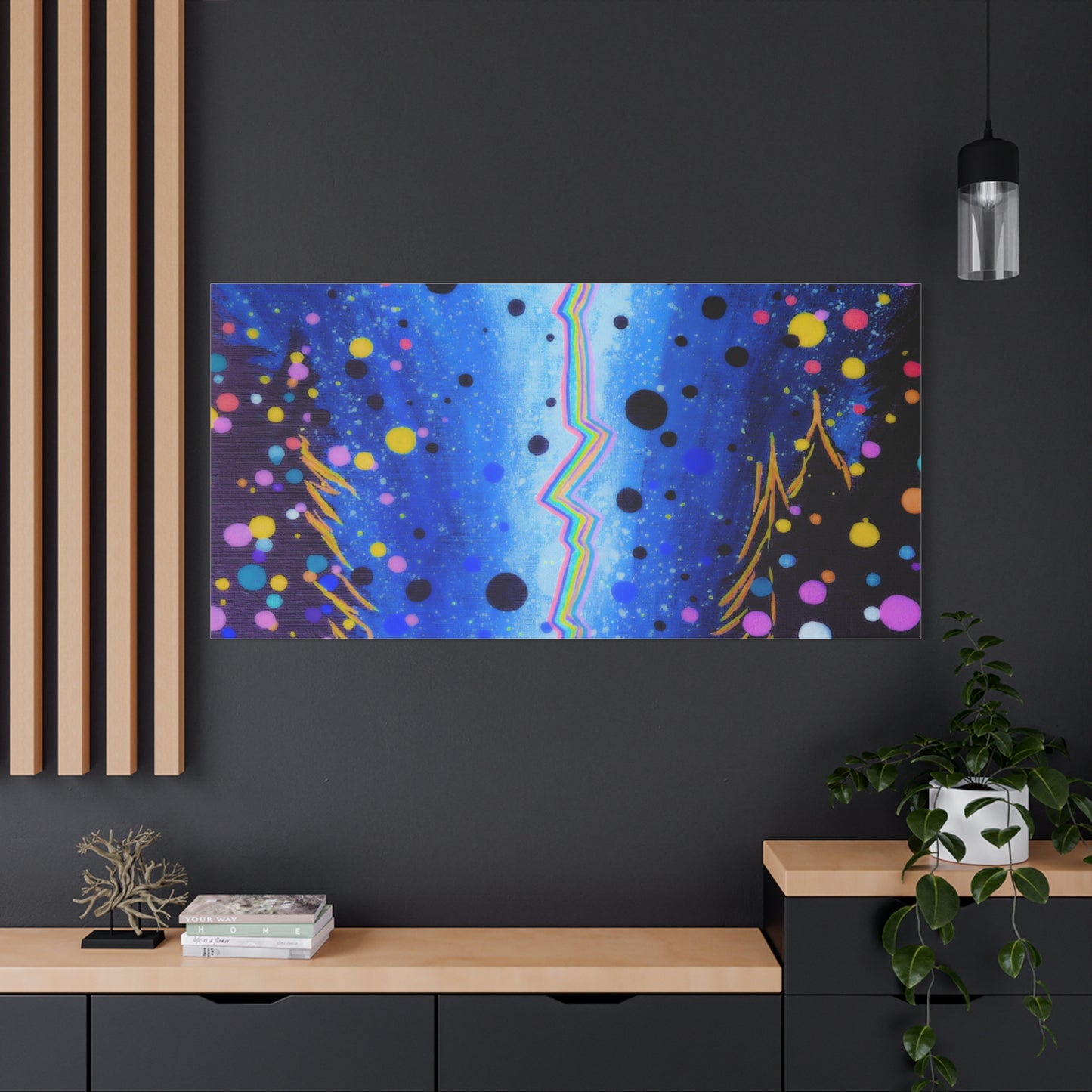 Blue Galaxy Cosmic Night Canvas Art