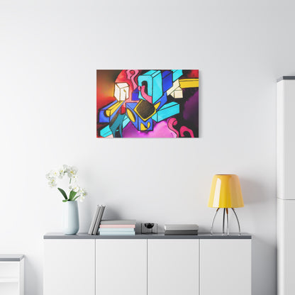 Abstract Neon Geometric Canvas Print