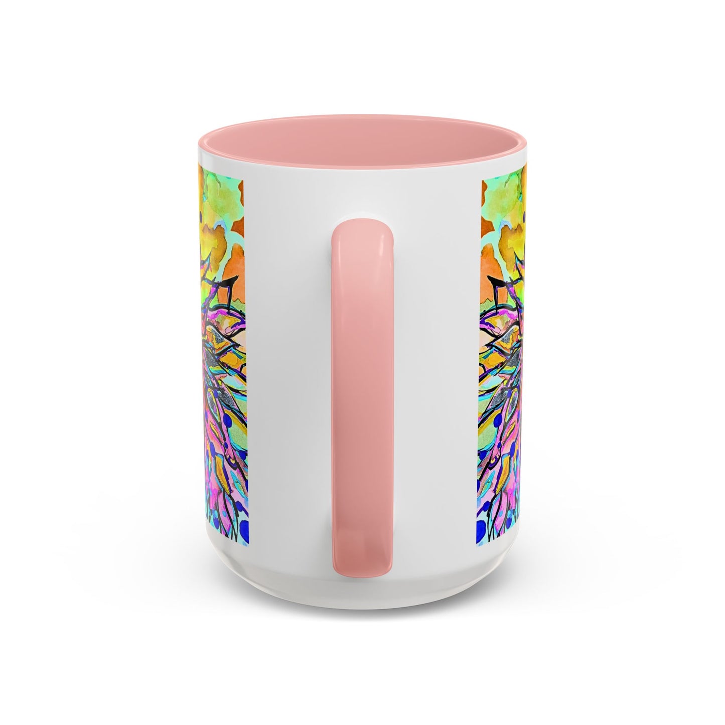 Artistic Floral Coffee Mug — Colorful Watercolor Mandala Accent Mug (11/15oz)