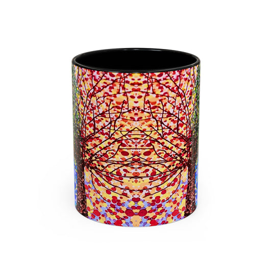 Accent Coffee Mug - Colorful Pointillist Tree Art Cup (11/15 oz)