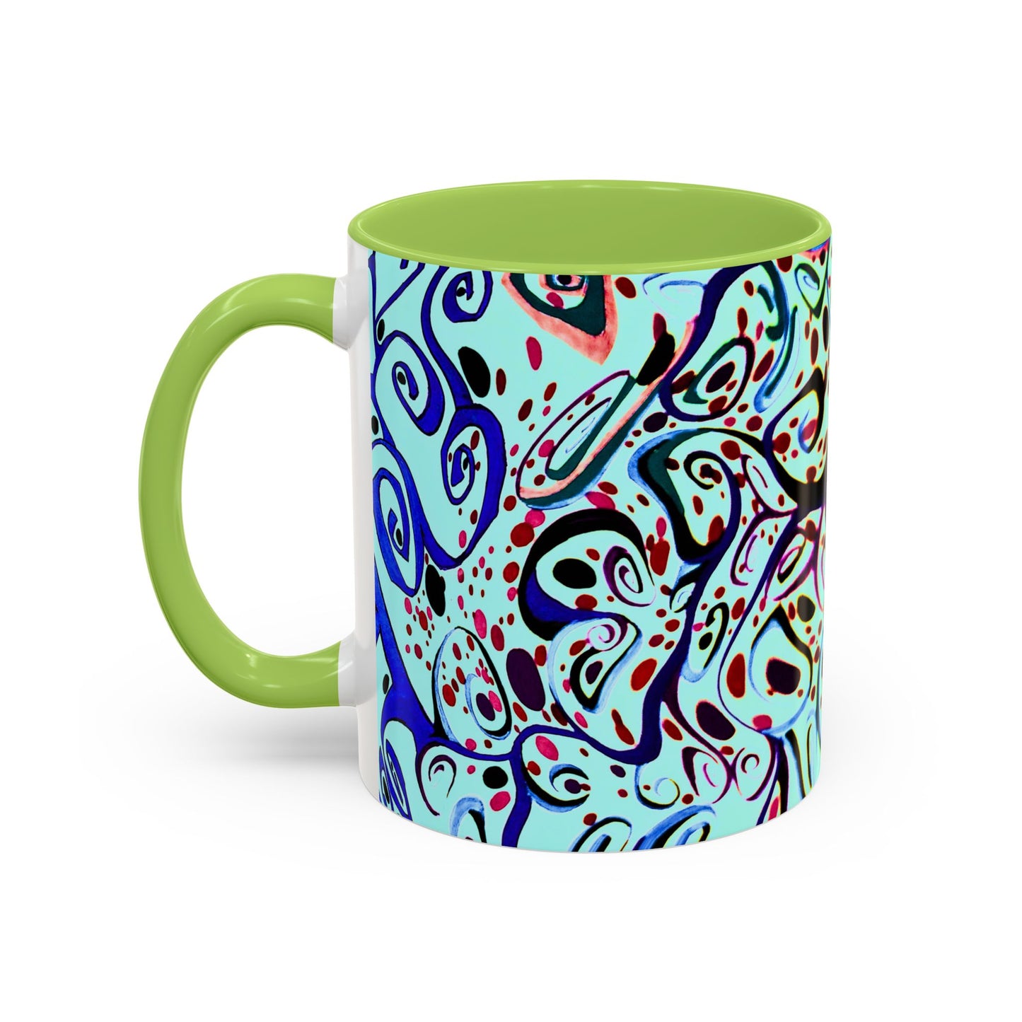 Abstract Floral Accent Coffee Mug