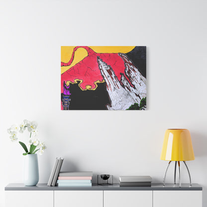 Surreal Mountain Flame Matte Canvas Wall Art