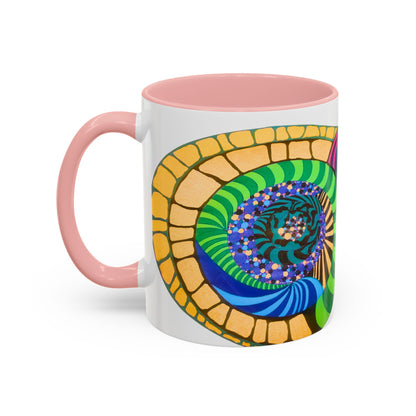 Psychedelic Spiral Accent Coffee Mug – Colorful Abstract Art 11/15oz
