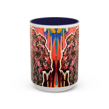 Abstract Floral Accent Coffee Mug — Vibrant Rose Art Ceramic Mug (11/15 oz)