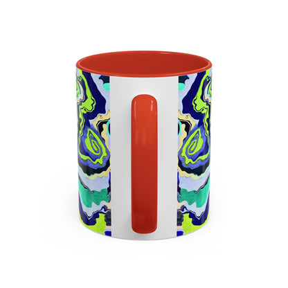 Abstract Blue Swirl Accent Coffee Mug