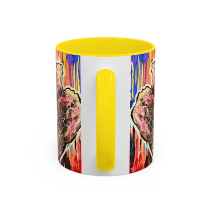 Abstract Floral Accent Coffee Mug — Vibrant Rose Art Ceramic Mug (11/15 oz)