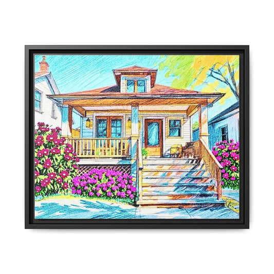 Custom Hand-Illustrated Home Portrait - Colored Pencil print