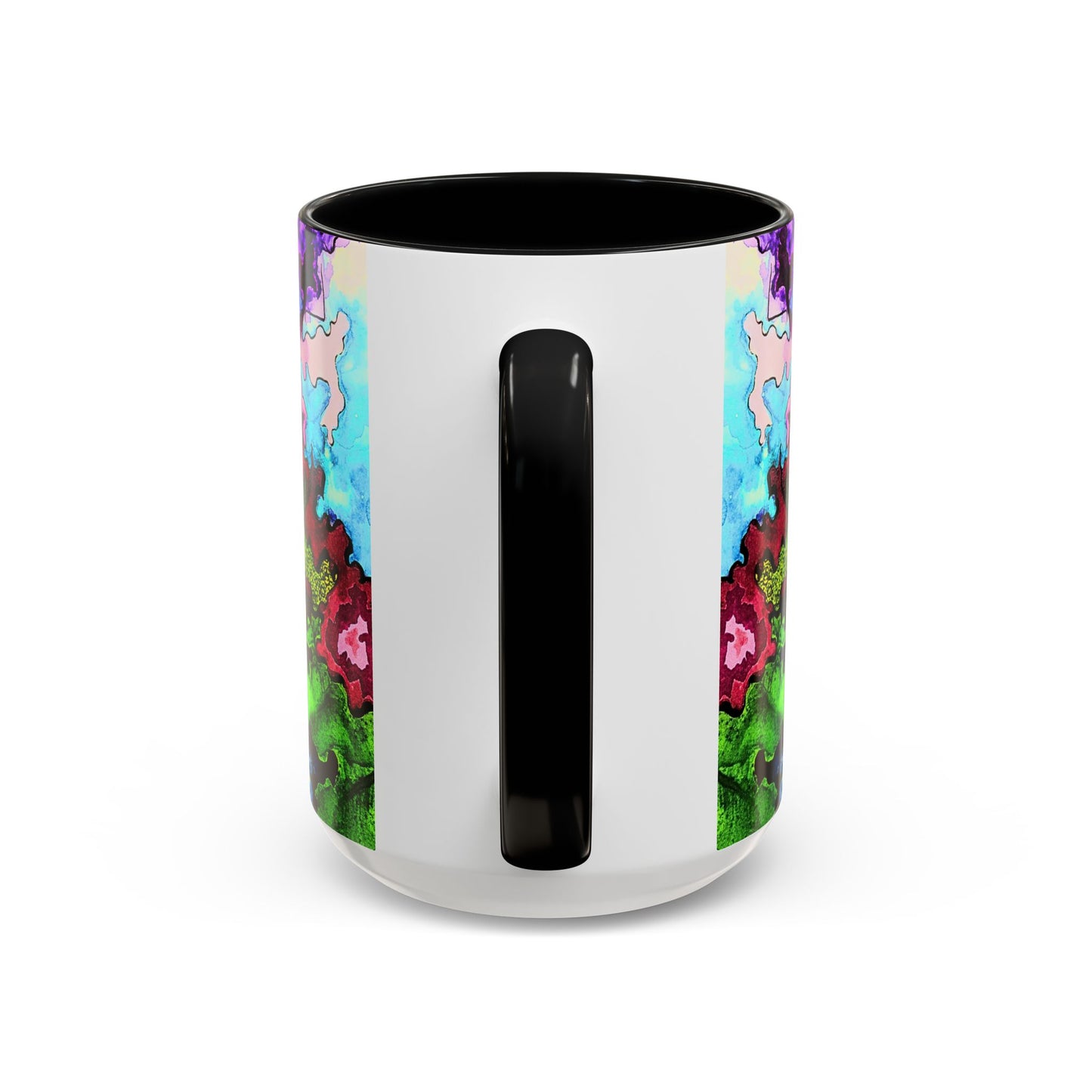 Psychedelic Abstract Accent Coffee Mug — Colorful Inkblot Art (11/15oz)