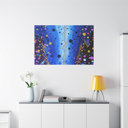 Blue Galaxy Cosmic Night Canvas Art